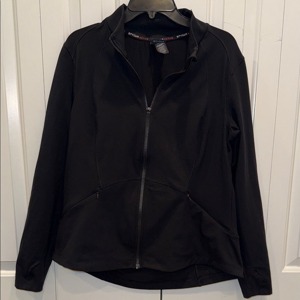 Spyder Women's‎ Black Zip-Up Bomber Jacket